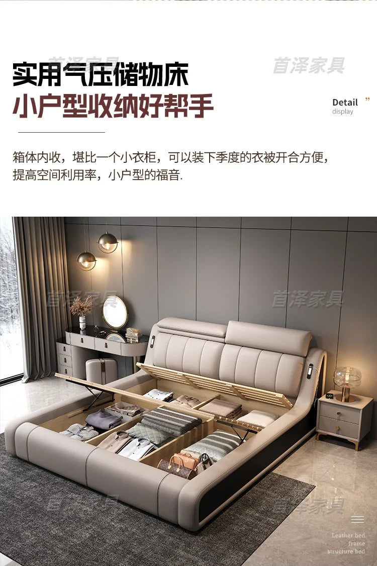 Sleeping Frame Bed Unique Minimalist Nightstands Fancy Bed Nordic Headboard Muebles Para Dormitorio Bedroom Set Furniture