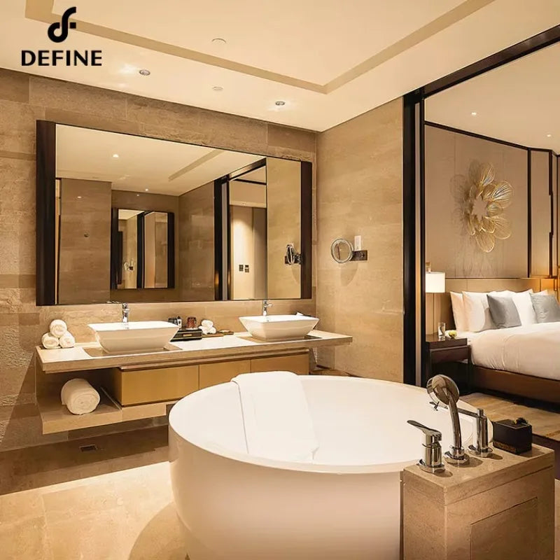 Modern Luxury Hot Sale Hotel Furniture Beds Room Set Four Points Wood Hotel Bedroom Sets