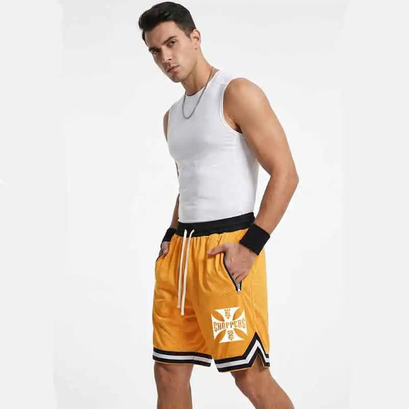 LOY Men's quick-dry athletic shorts in navy, designed for comfort and active wear, with an elastic waistband and breathable fabric.