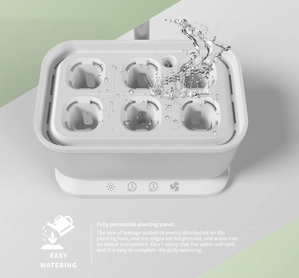 Indoor Home Mini Smart Garden Kit Hydroponic Planter Growing System Self Watering Flower Pots with Led Light