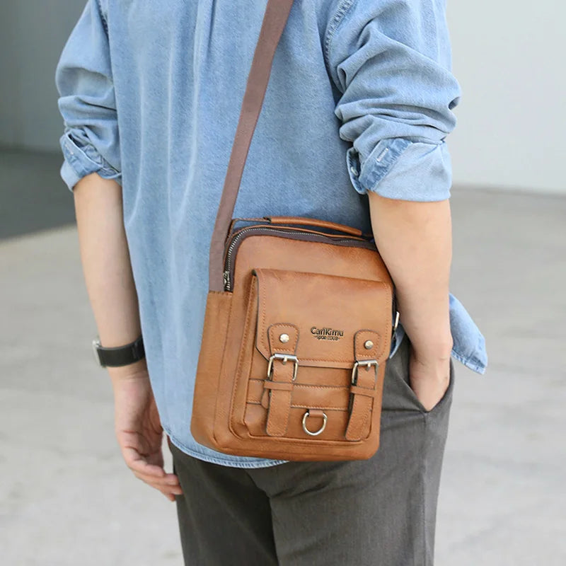 Fashion Men's Leather Crossbody Bag Multi-color Elegant Style for Daily Commuting Outings High-end Practical Portable Bag