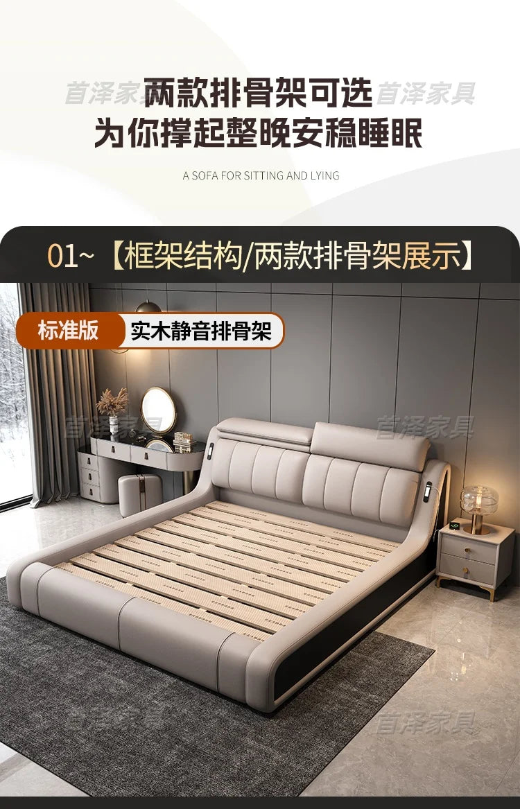 Sleeping Frame Bed Unique Minimalist Nightstands Fancy Bed Nordic Headboard Muebles Para Dormitorio Bedroom Set Furniture