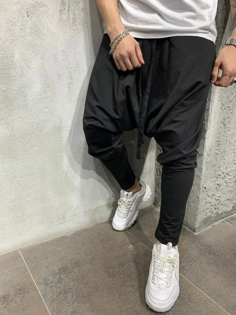 Mens Clothing 2025 Men's New Hip-hop Trend Trousers European American Loose Solid Color Feet Street Sports Casual Harem Pants