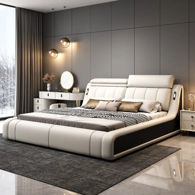 Sleeping Frame Bed Unique Minimalist Nightstands Fancy Bed Nordic Headboard Muebles Para Dormitorio Bedroom Set Furniture