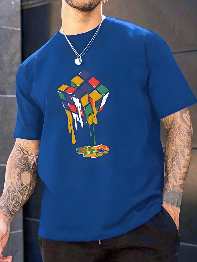 Panda Fitness Printed Men's T-shirt Fitness Sports Men's Short-sleeved Top Daily Running Exercise Men's Crew Neck T-shirt