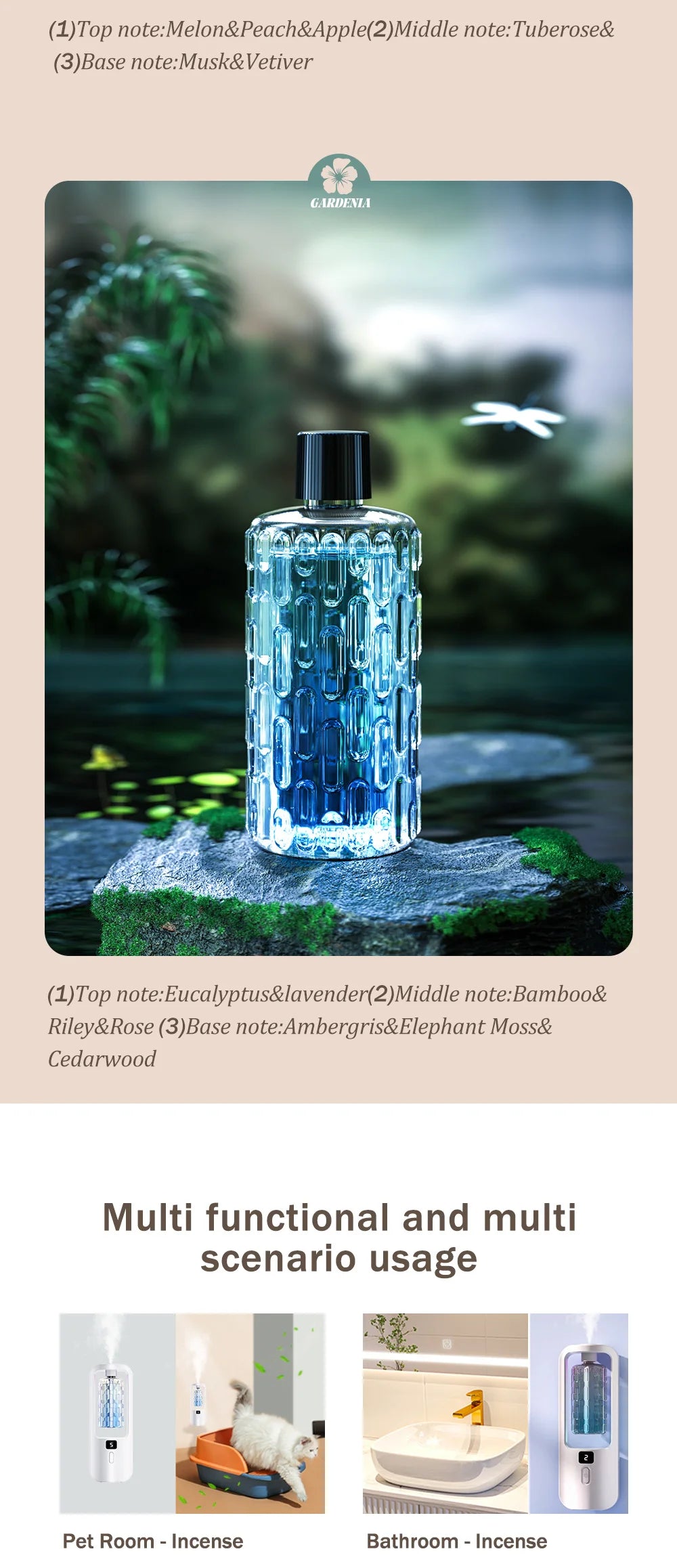 LOY Automatic Aromatherapy Diffuser displaying sleek white design, emits gentle mist and warm light for home fragrance.