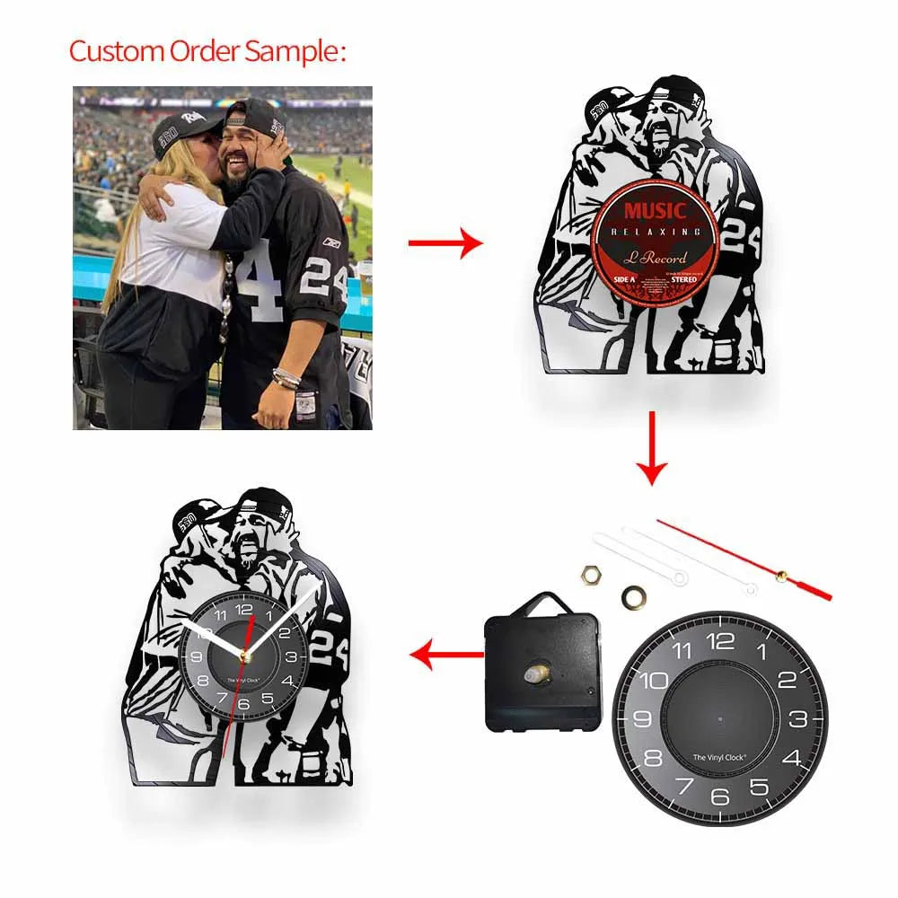 Darts Wall Art Man Cave Game Room Decoration Modern Wall Clock Dart Board Pub Bar Darts Game Night Club Vinyl Record Wall Clock