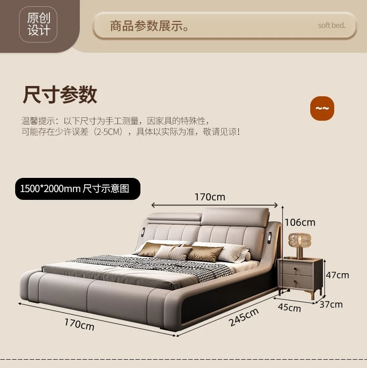 Sleeping Frame Bed Unique Minimalist Nightstands Fancy Bed Nordic Headboard Muebles Para Dormitorio Bedroom Set Furniture