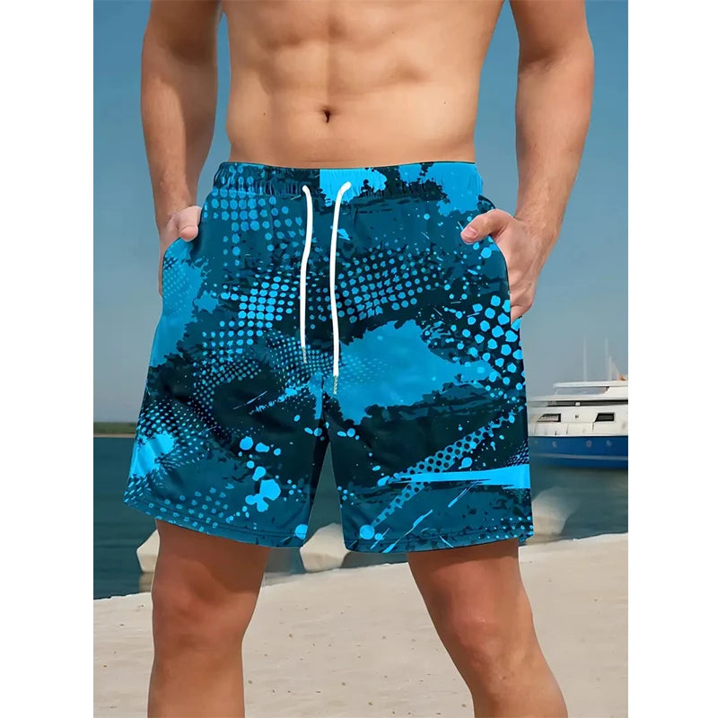 Men's Swimming Shorts Puzzle 3d Stripe Surfing Board Short Beach Shorts Men Swim Trunks Masculina Sports Fitness Short Pants 6xl