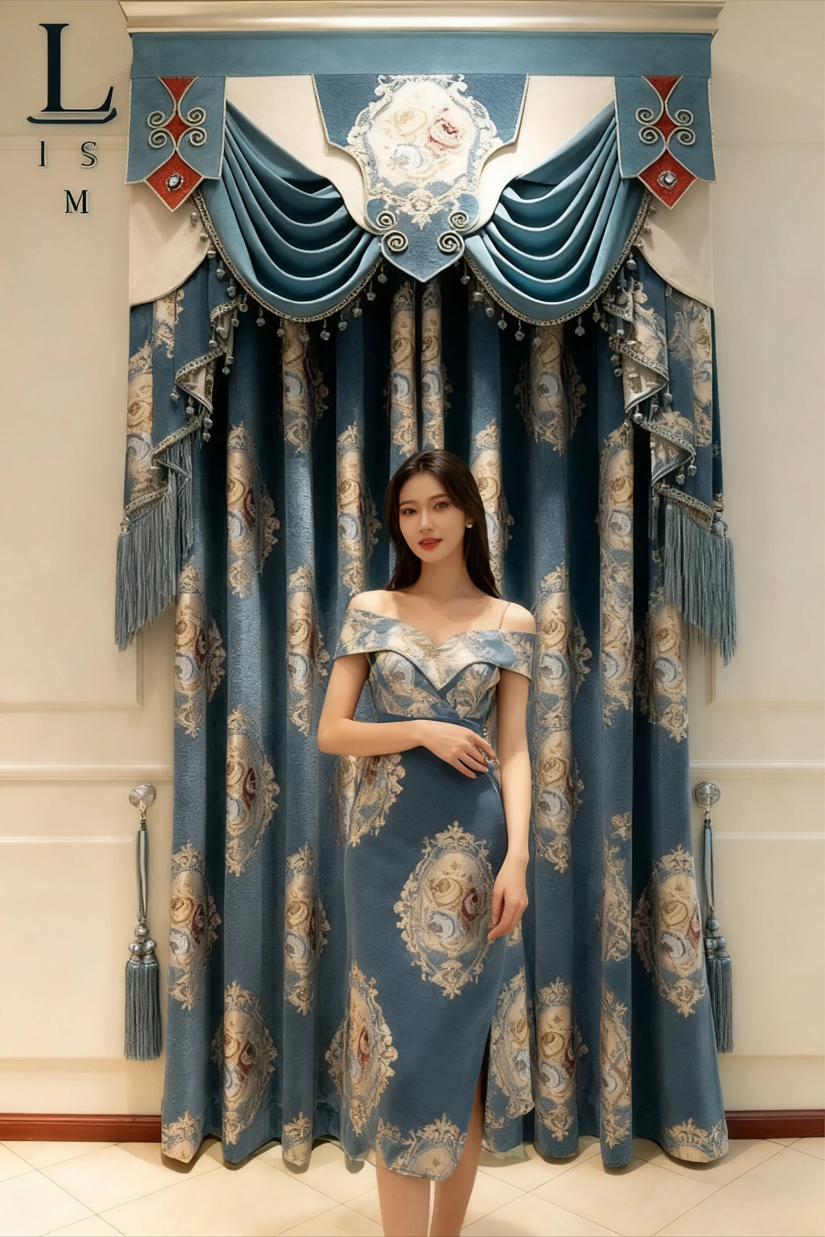 Luxury European Curtains for Living Room Bedroom Thicken Chenille High-end Villa Elegant Jacquard Decor Custom Valance Tulle