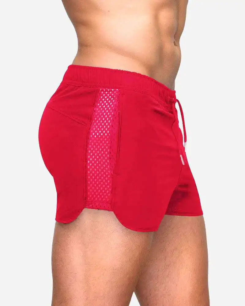LOY Men's marathon running shorts in lightweight athletic fabric, designed for comfort and performance during running activities.