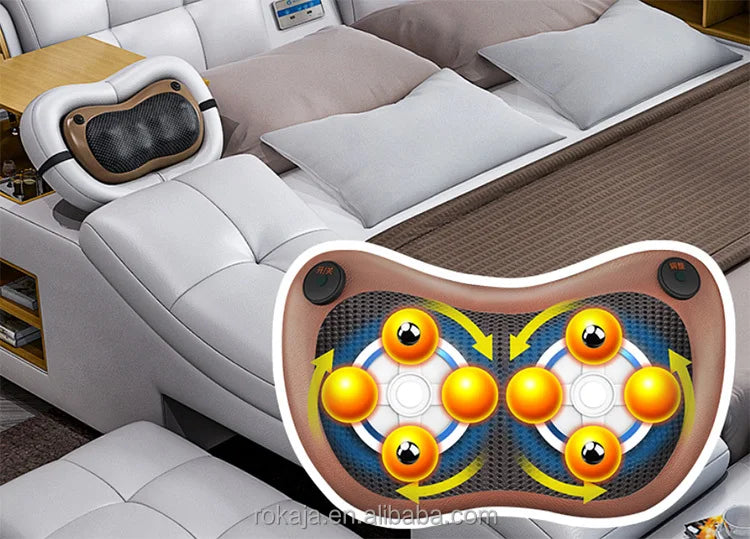 Modern King Size Bedroom Sets Multifunctional Massage Electric Beauty Bed With Projector Leather Beds With Storage for Sale