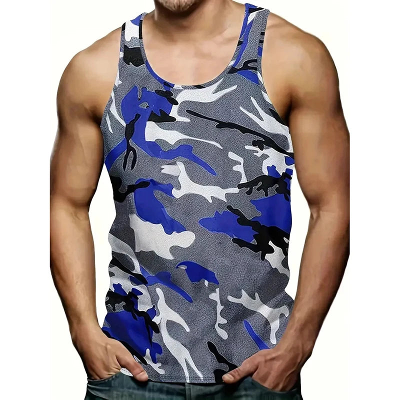 Classic Camouflage Basketball Vest Men Clothing Print Casual Loose Sleeveless Tee Summer Fitness Gym Sport Man Summer Tank Top
