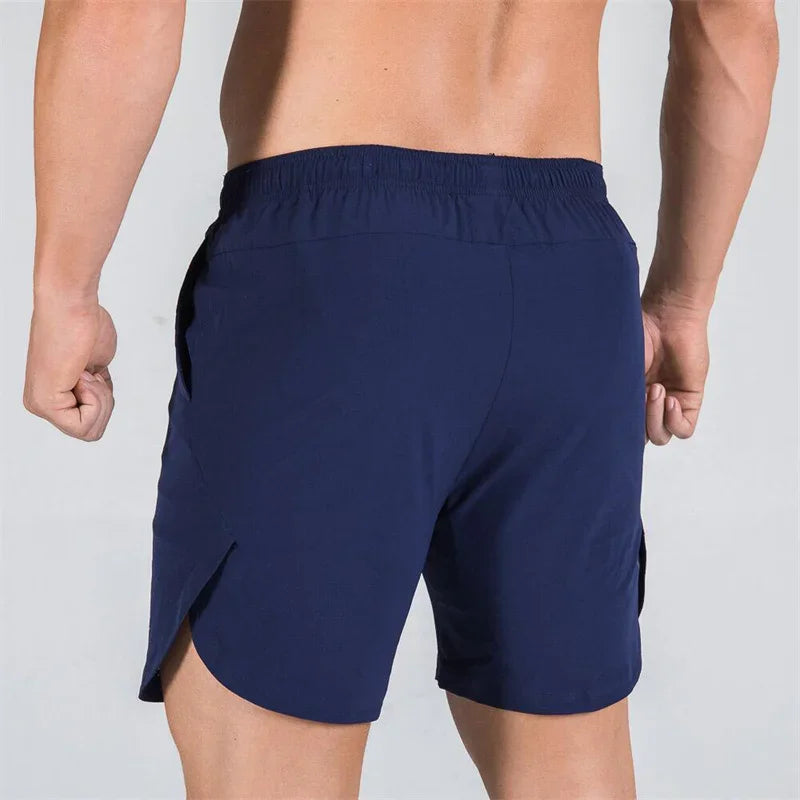 Men's double layered fitness shorts quick drying breathable shorts gym training clothes summer
