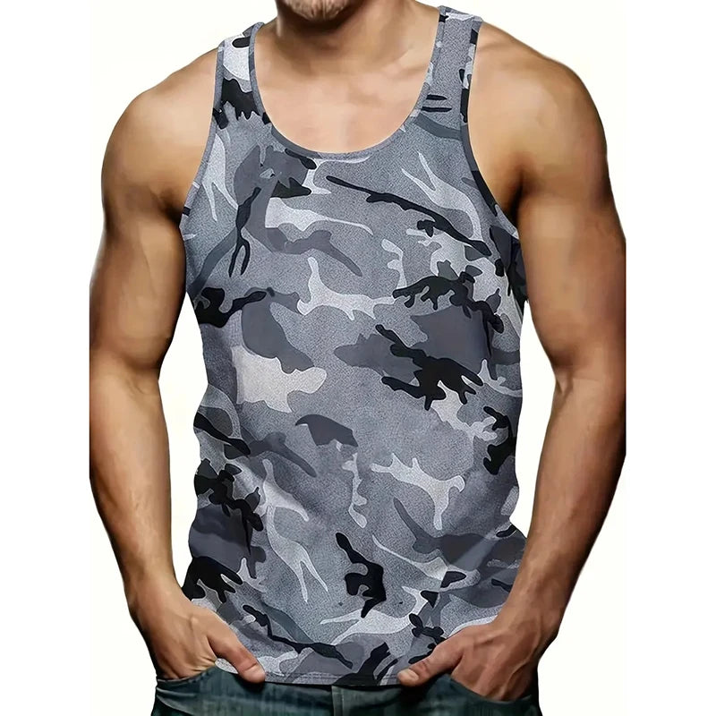 Classic Camouflage Basketball Vest Men Clothing Print Casual Loose Sleeveless Tee Summer Fitness Gym Sport Man Summer Tank Top