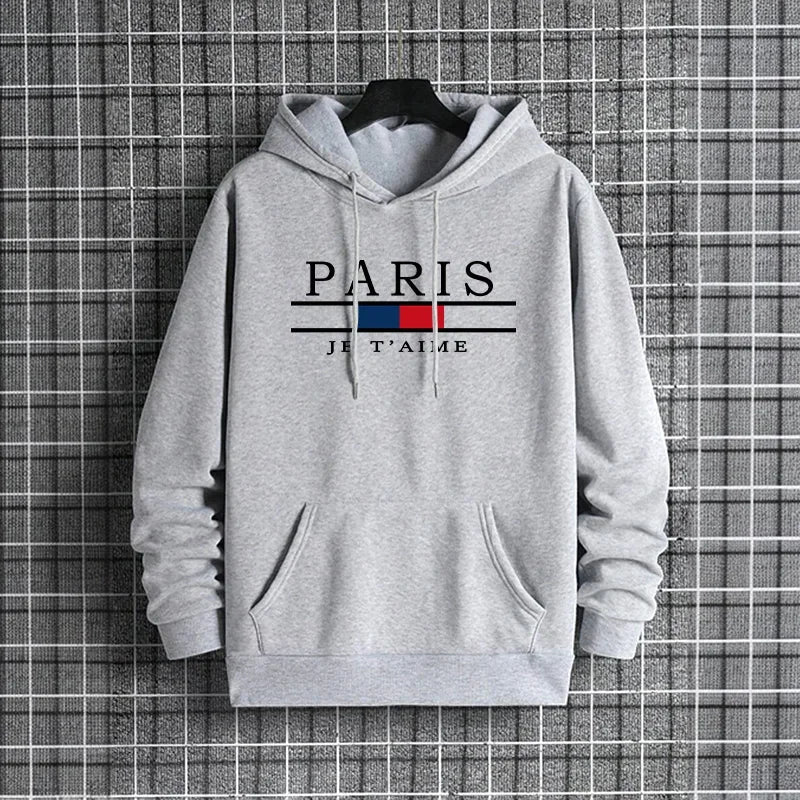 Autumn Winter Mens Hoodies Printing Casual Sweatshirts Outdoors Fitness Sports Jogging Men Clothing Daily Hooded Sportswear Tops