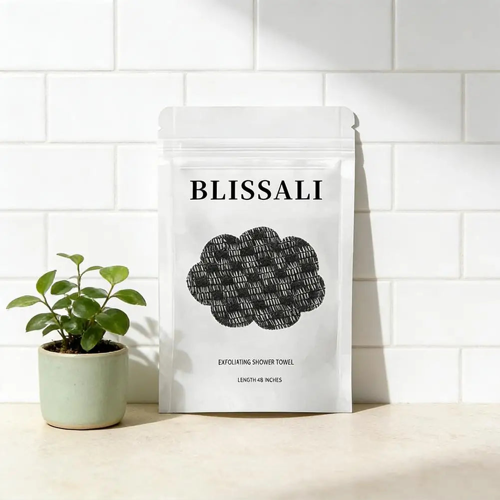 LOY Home Decor & Clothing Wear exfoliating bath shower towel for deep cleansing skin care, showing textured surface and soft fabric.