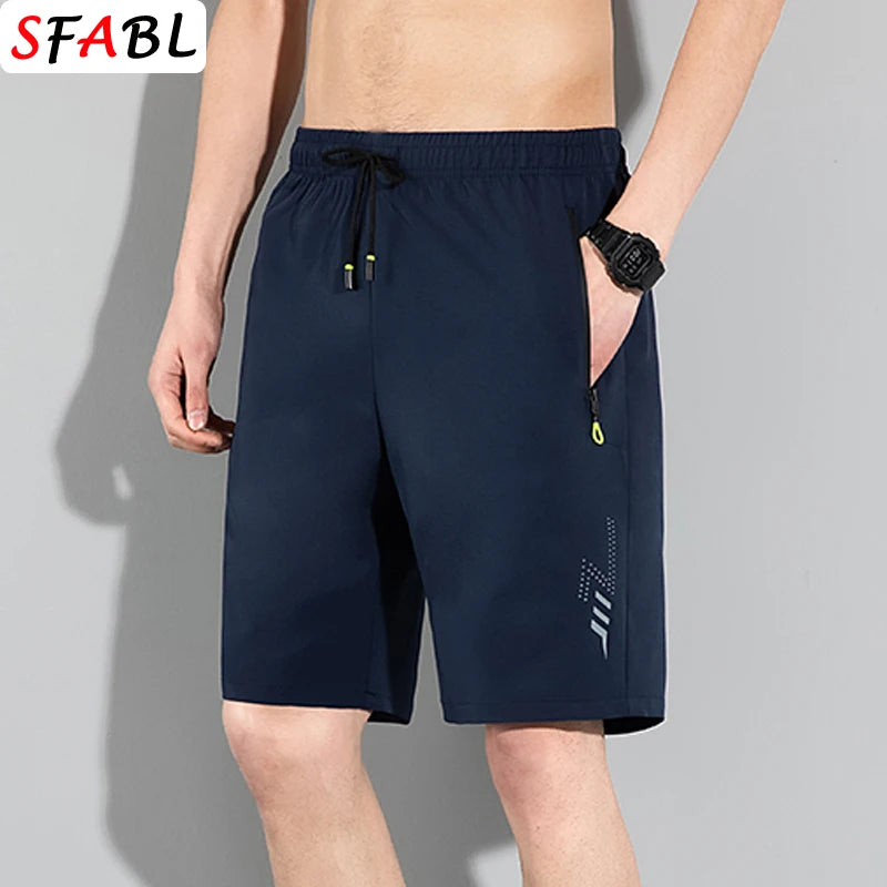 New Men's Shorts Gym Fitness Quick Dry Summer Casual Shorts Men Basic Solid Color Short Pants Running Jogging Beach Shorts Men