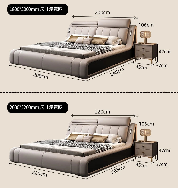 Sleeping Frame Bed Unique Minimalist Nightstands Fancy Bed Nordic Headboard Muebles Para Dormitorio Bedroom Set Furniture