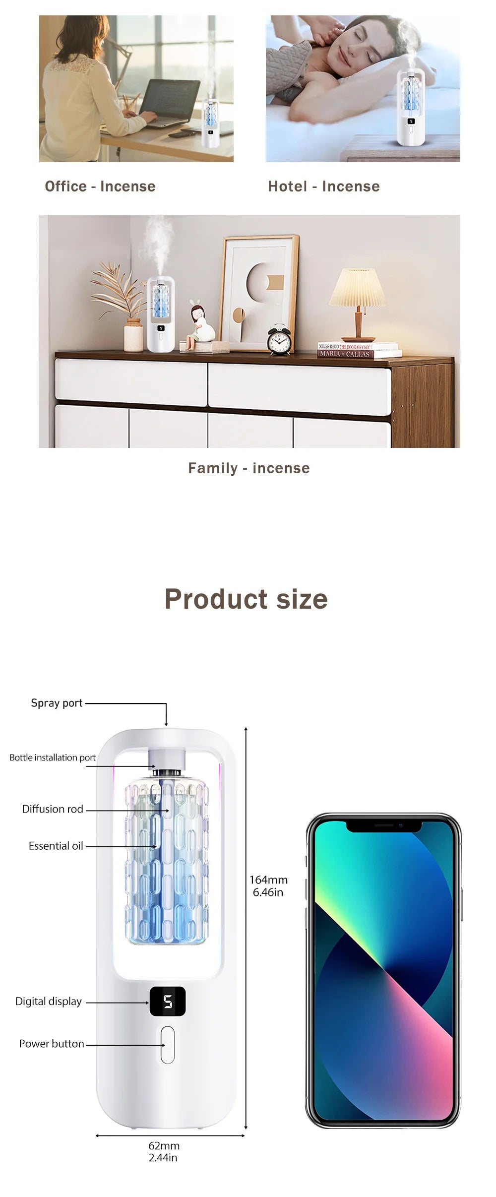 LOY Automatic Aromatherapy Diffuser emitting a gentle mist, designed for consistent home fragrance and relaxation.