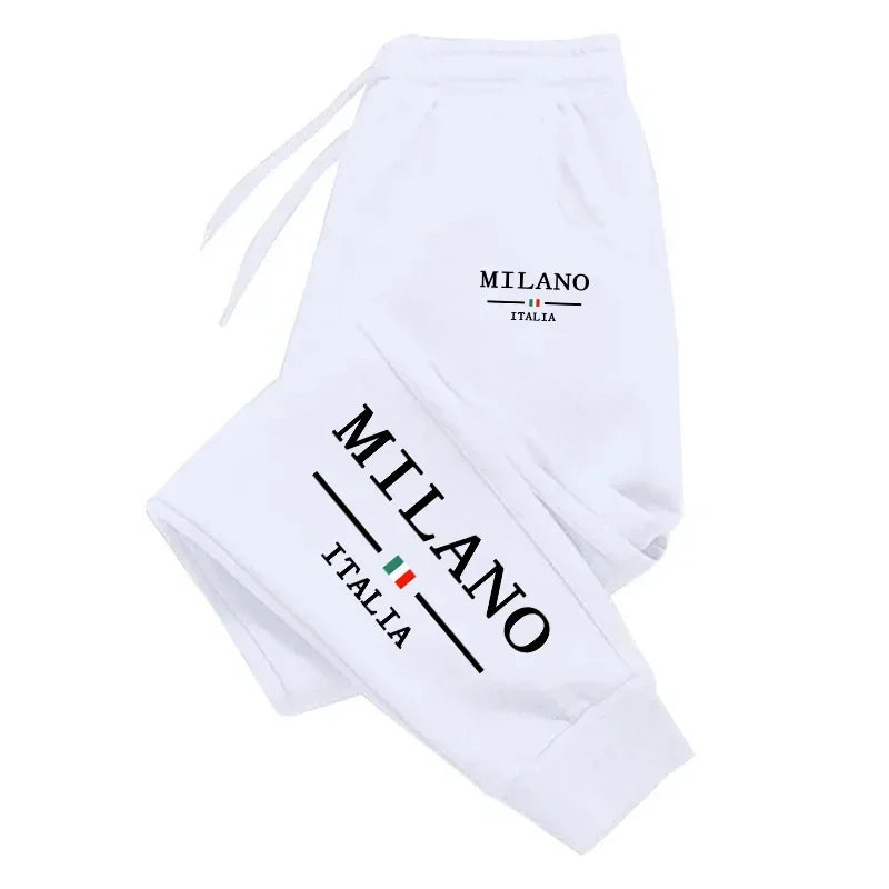 Milan Printed Mens Sweatpants Daily Casual Fashion Trousers Sports Jogging Pants Hot Sales Fitness Outdoors Street Sportswear