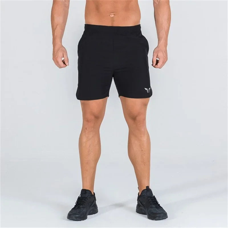 Men's double layered fitness shorts quick drying breathable shorts gym training clothes summer